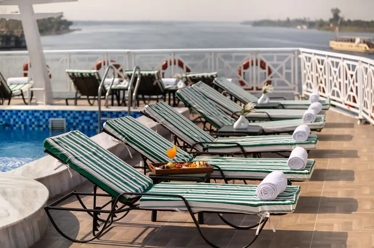 Sun deck of the MS Nile Crown III Nile Cruise Nile cruise